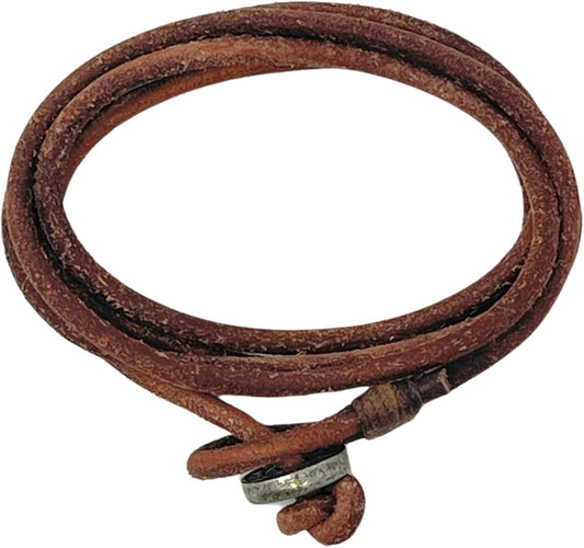 Mens Leather Wrap Bracelet SURF PATROL AUSTRALIA - Fully Adjustable - Multilayer Cord Wristband BLACK/BROWN for Men, Boys, Women, Braided Rope BEACH Party Festival Holidays Boyfriend