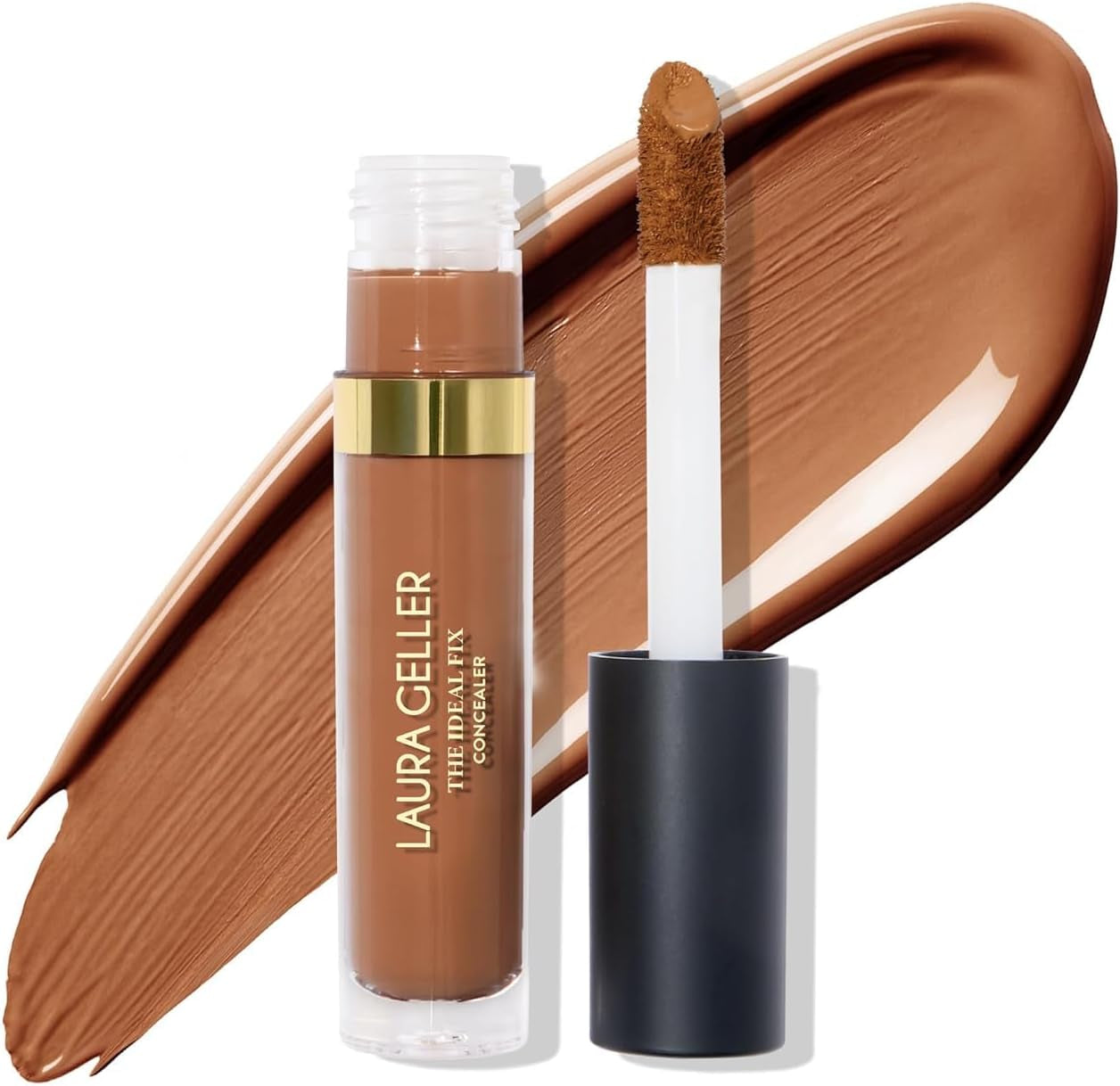 LAURA GELLER NEW YORK the Ideal Fix Concealer (Deep) - Buildable Medium to Full Coverage under Eye Concealer - Long-Lasting Liquid for Covering under Eye Dark Circles & Blemishes