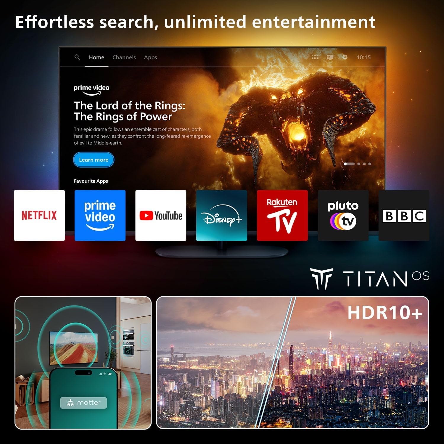 Philips 43PUS7000 4K LED Smart TV - 43 Inch Display with Pixel Precise, Ultra HD, Titan OS Platform and Dolby Atmos Sound, Works with Alexa and Google Voice Assistant