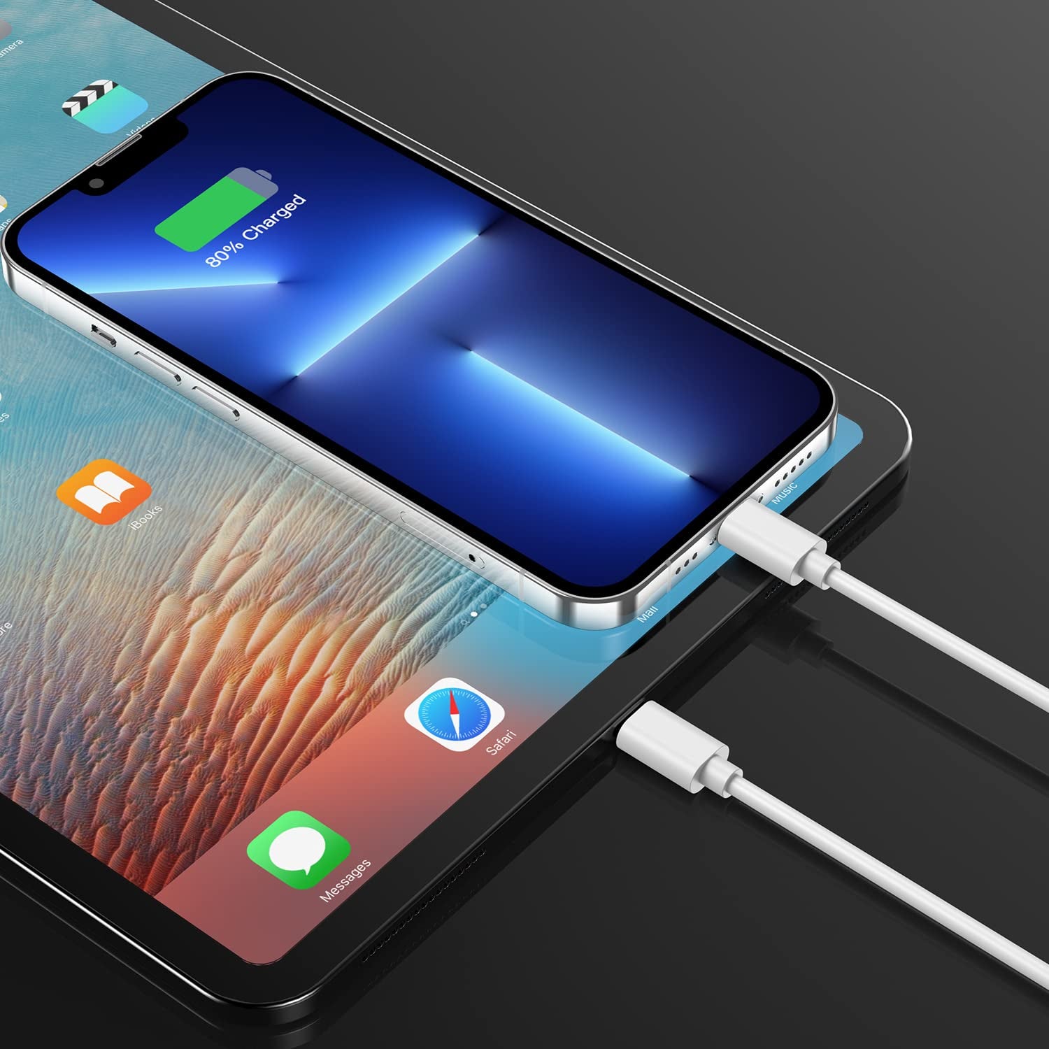 2Pack 1.8M Iphone Charger Cable [Apple Mfi Certified] Lightning to USB Cable Lead 6 Foot, 2.4A Fast Charging Cable for Iphone 14 13 12 11 Pro Max XS XR X 8 7 6 plus 5, Ipad and Ipod