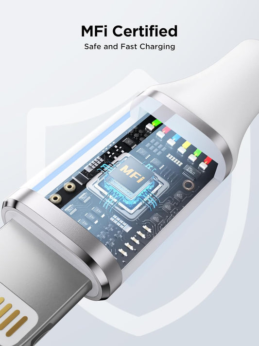 Iphone Charger Cable 2M, Mfi Certified Lightning Cable Fast Charging Iphone Charger Nylon USB Iphone Charging Cable Lead for Iphone 14 13 12 11 Pro Max XS XR X 8 7 6 plus 5 Se,Ipad