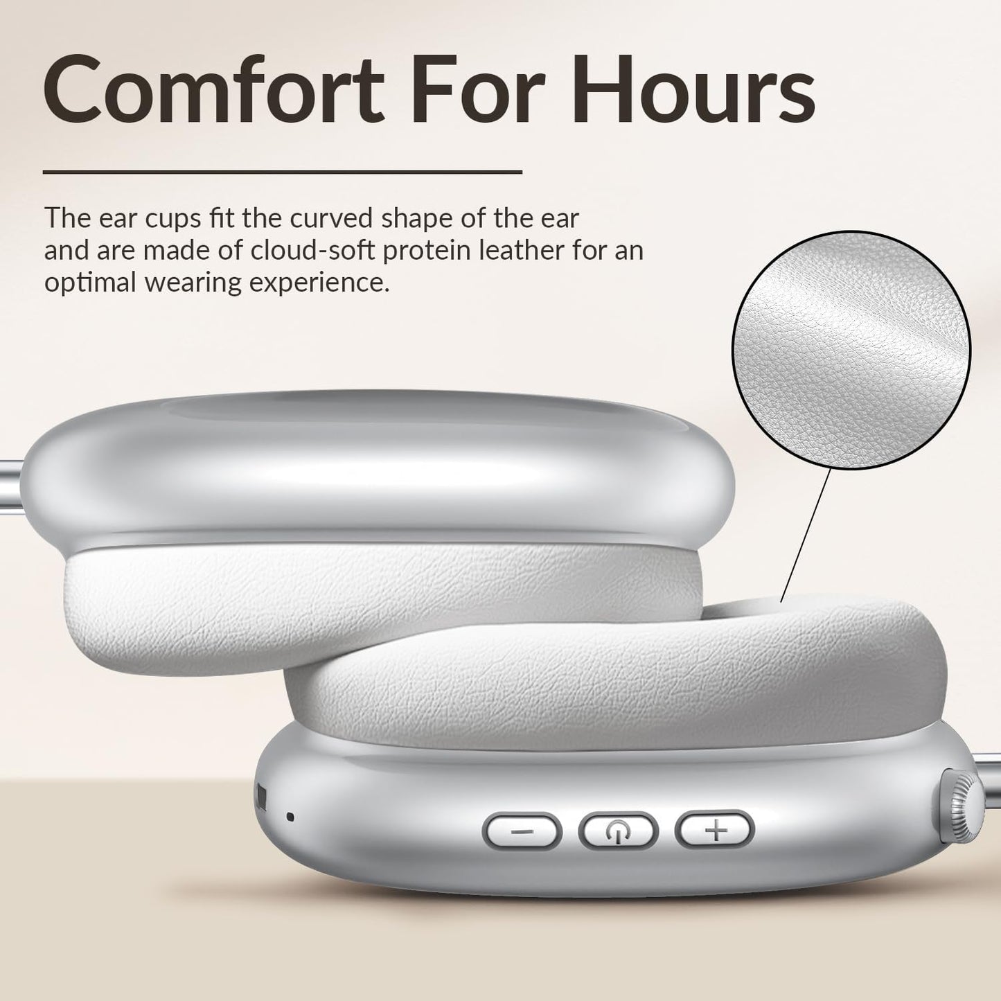Y02 Active Noise Cancelling Headphones, Wireless Over-Ear Bluetooth 5.4 Headphones, Multiple Modes, 60H Playtime, Hi-Res Audio, Big Bass, Foldable Lightweight for Travel Home Office, Silver