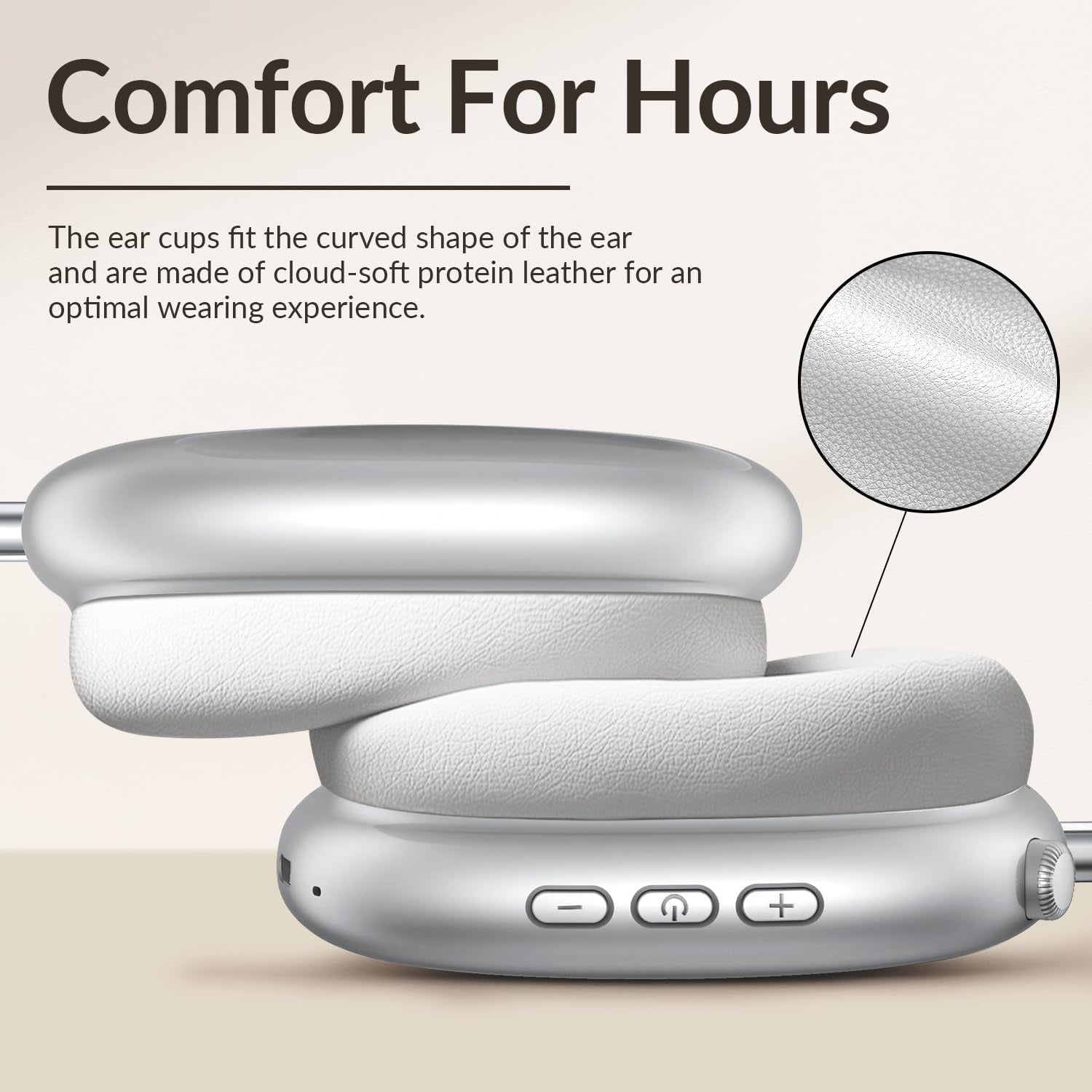 Y02 Active Noise Cancelling Headphones, Wireless Over-Ear Bluetooth 5.4 Headphones, Multiple Modes, 60H Playtime, Hi-Res Audio, Big Bass, Foldable Lightweight for Travel Home Office, Silver