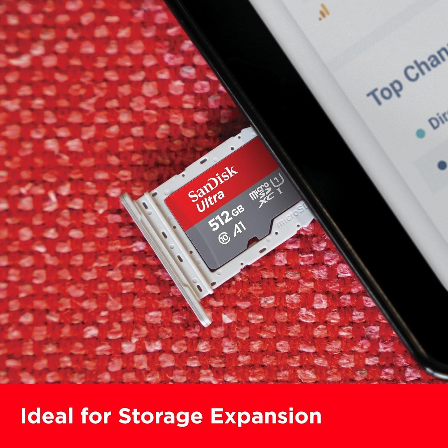 512GB Ultra Microsdxc Card + SD Adapter, Memory Card Full HD, up to 150 Mb/S, for Smartphones and Tablets, with A1 App Performance, UHS-I, Class 10, U1