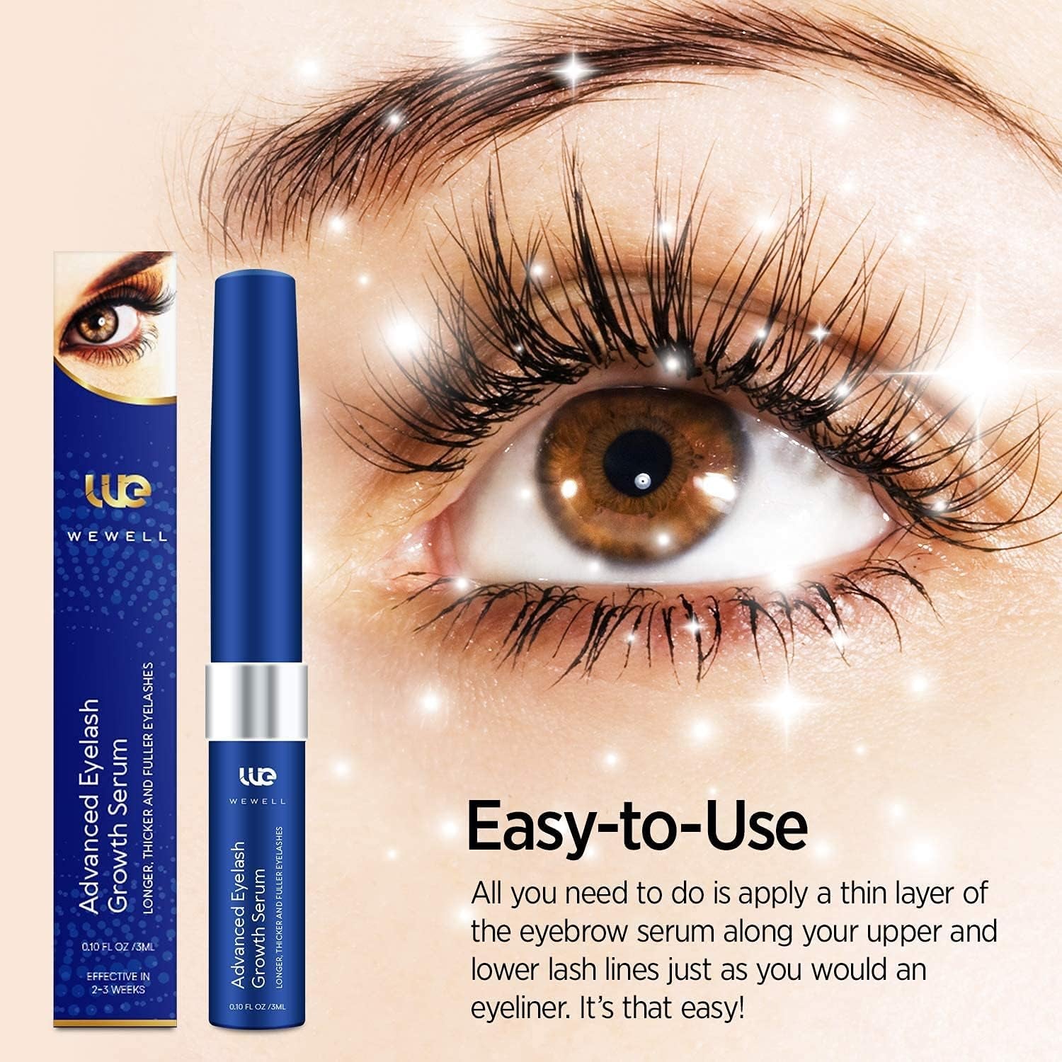 Eyelash Growth Serum, Thicker Lashes, 3 ML (Peacock Blue)