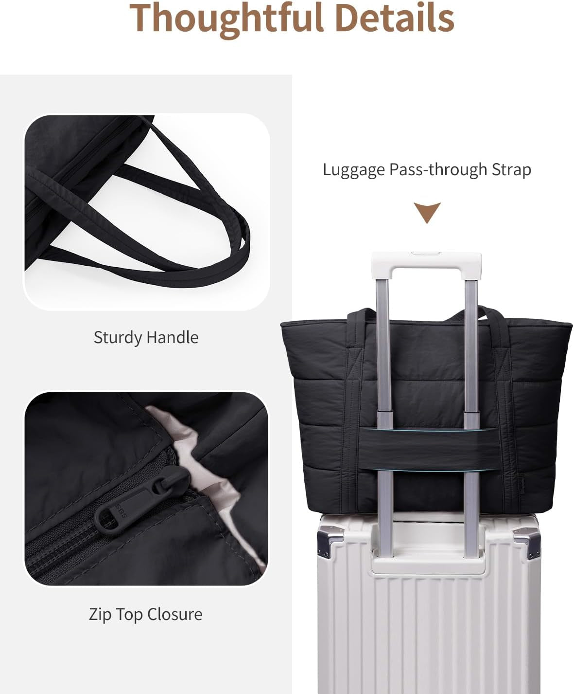 Tote Bags for Women, Ladies Handbags & Shoulder Bags, School Work Laptop Bags for Women, Quilted Puffer Teacher Hand Bag for College Shopping Travel Gym Beach