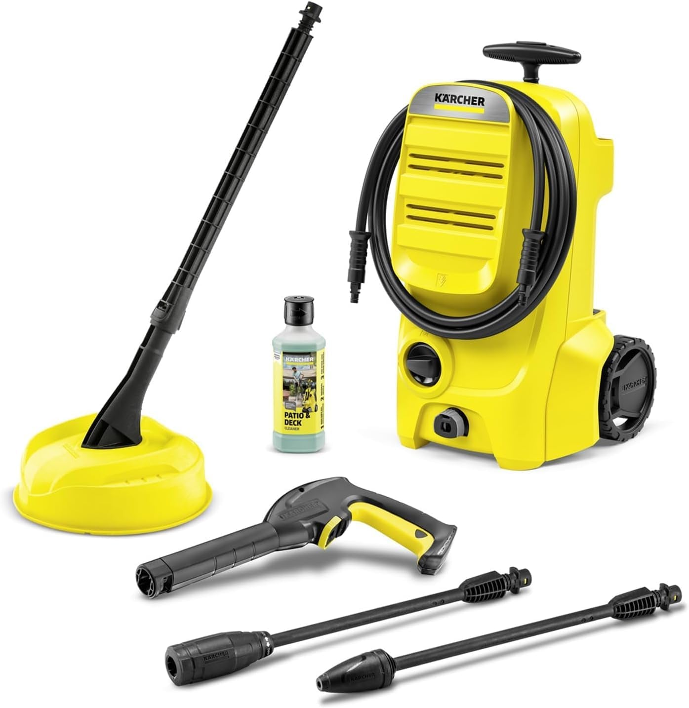 K 3 Classic Home Pressure Washer, Pressure: Max. 120 Bar, Flow Rate: 380 L/H, Area: 25 M²/H, Water Filter, Weight: 4.2 Kg, High-Pressure Hose and Gun, Dirt Blaster, Spray Lance, Home Kit