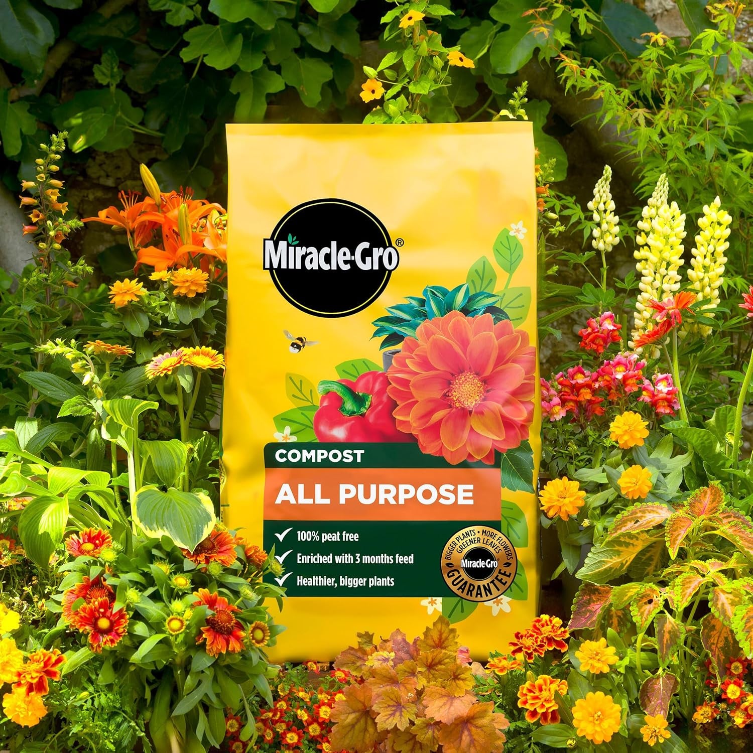 Peat-Free Premium All Purpose Compost 52L, Multi-Purpose Garden Soil Mix for Pots, Containers, Hanging Baskets & Outdoor Plants