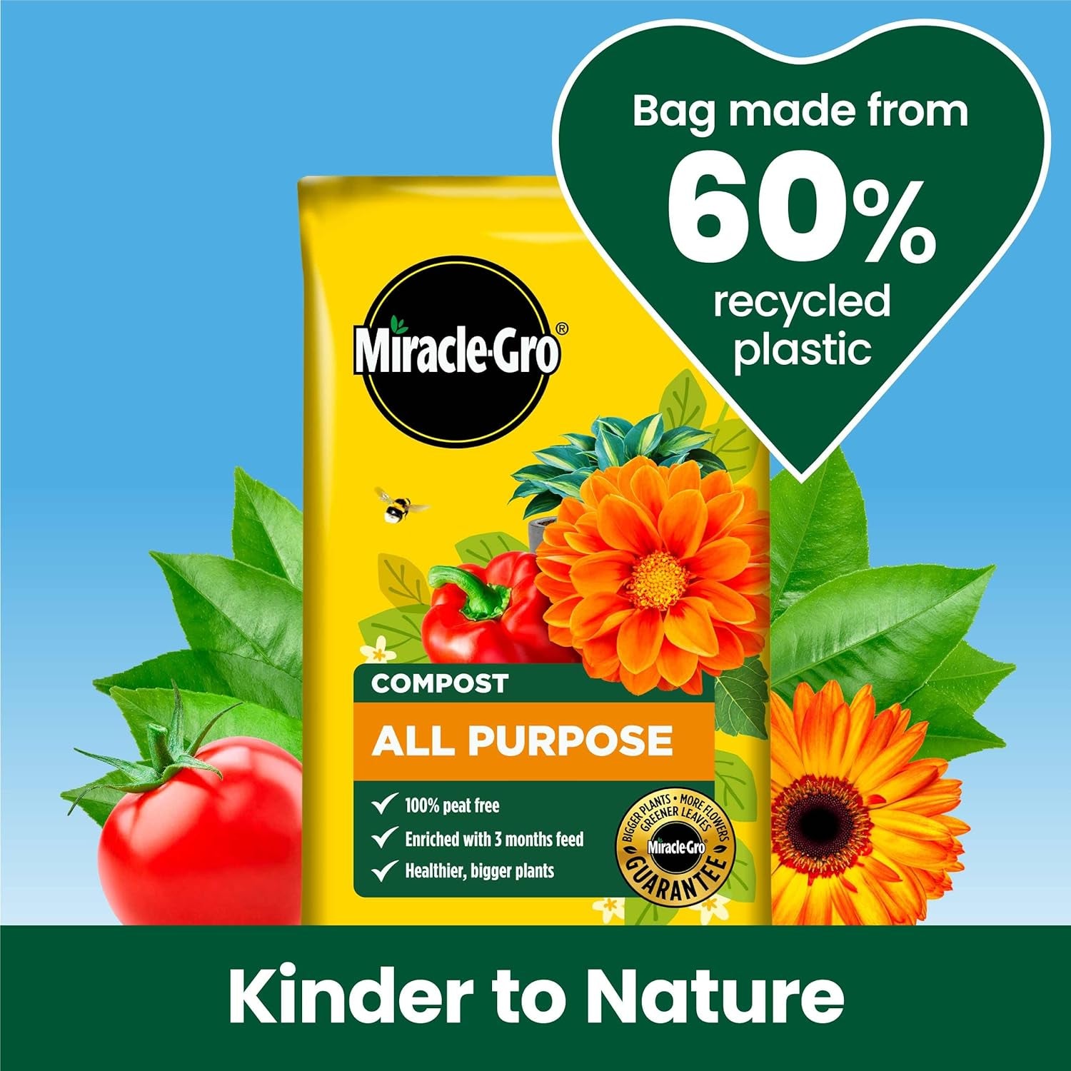 Peat-Free Premium All Purpose Compost 52L, Multi-Purpose Garden Soil Mix for Pots, Containers, Hanging Baskets & Outdoor Plants