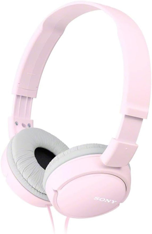 MDR-ZX110 Wired Overhead Headphones, Neodymium Dynamic Drivers, Swivel Fold Design - Pink
