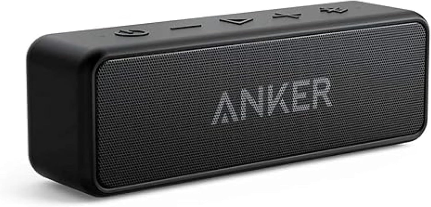 Soundcore 2 Portable Bluetooth Speaker with 12W Stereo Sound, Bassup, IPX7 Waterproof, 24-Hour Playtime, Wireless Stereo Pairing, Speaker for Home, Outdoors, Travel (Black)