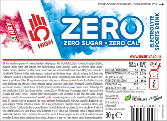 ZERO Electrolyte Tablet - Hydration Tablets Enhanced with Vitamin C - 0 Calories & Sugar Free - Boost Hydration, Performance & Wellness - Berry, 20 Tablets