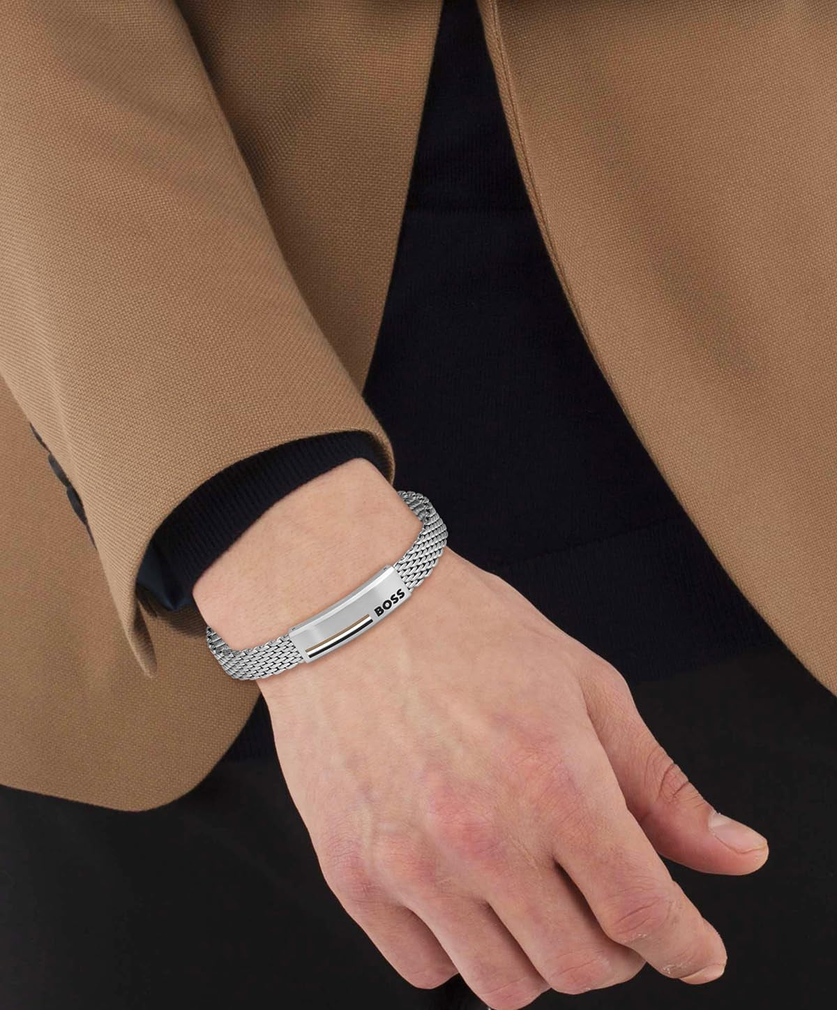 Jewelry Men'S ALEN Collection Mesh Bracelet in Stainless Steel – Available in Silver, Gold or Black