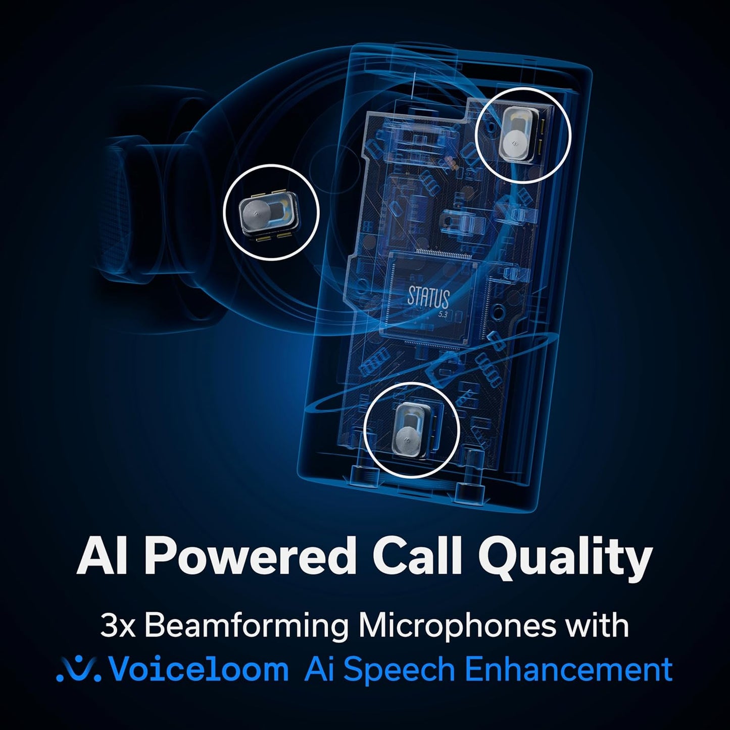 Pro X Wireless Earbuds, Triple Speaker Driver, Hi-Res Audio with LDAC, 52Db ANC, 6 Beamforming Mics with Voiceloom AI for Clearest Calls