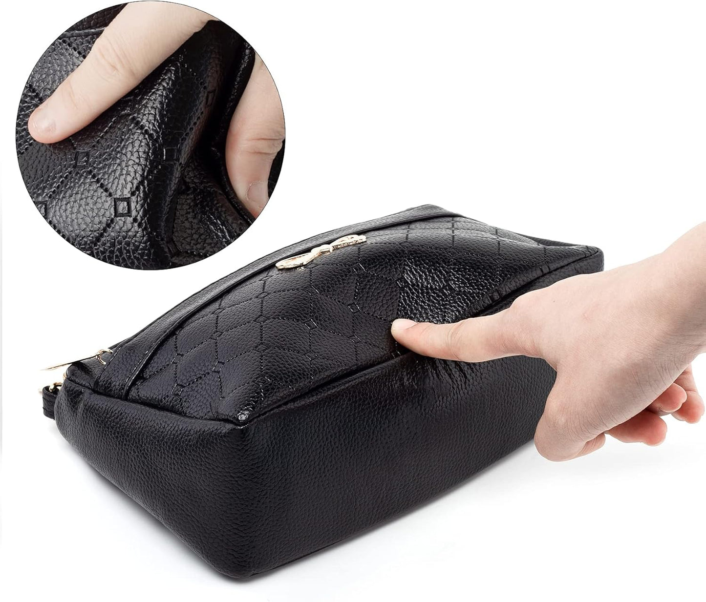 Women Handbags Shoulder Bags Small Square Soft PU Leather Cross Body Ladies Bags Elegant Butterfly Decoration