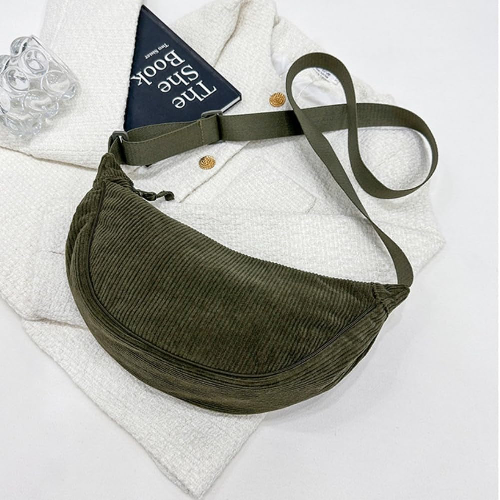 Crescent Bag, Nylon Dumpling Bag for Women, Hobos Crossbody Bag with Adjustable Strap, Women'S Casual Messenger Bag, Solid Color Chest Bag Shoulder Bag for Daily Use