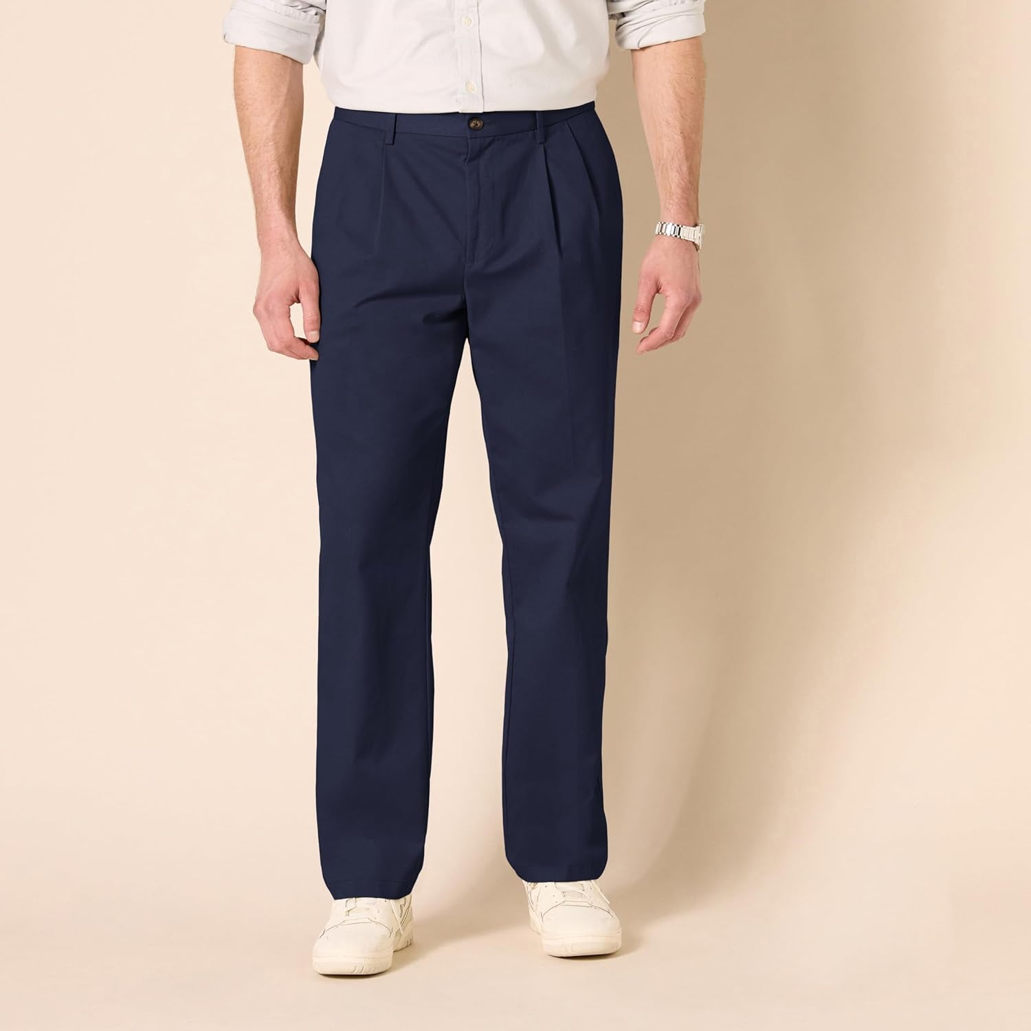Men'S Classic-Fit Wrinkle-Resistant Pleated Chino Trousers (Available in Big & Tall)