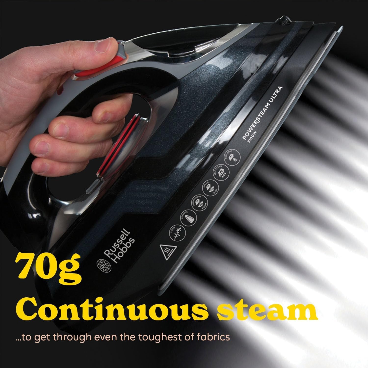 Steam Iron [3100W, 210 G/Min Extra Steam Boost, 70 G/Min Steam] Power Steam (350Ml, Ceramic Soleplate, Self-Cleaning & Spray Water Function, Anti-Limescale, Drip Stop) 20630