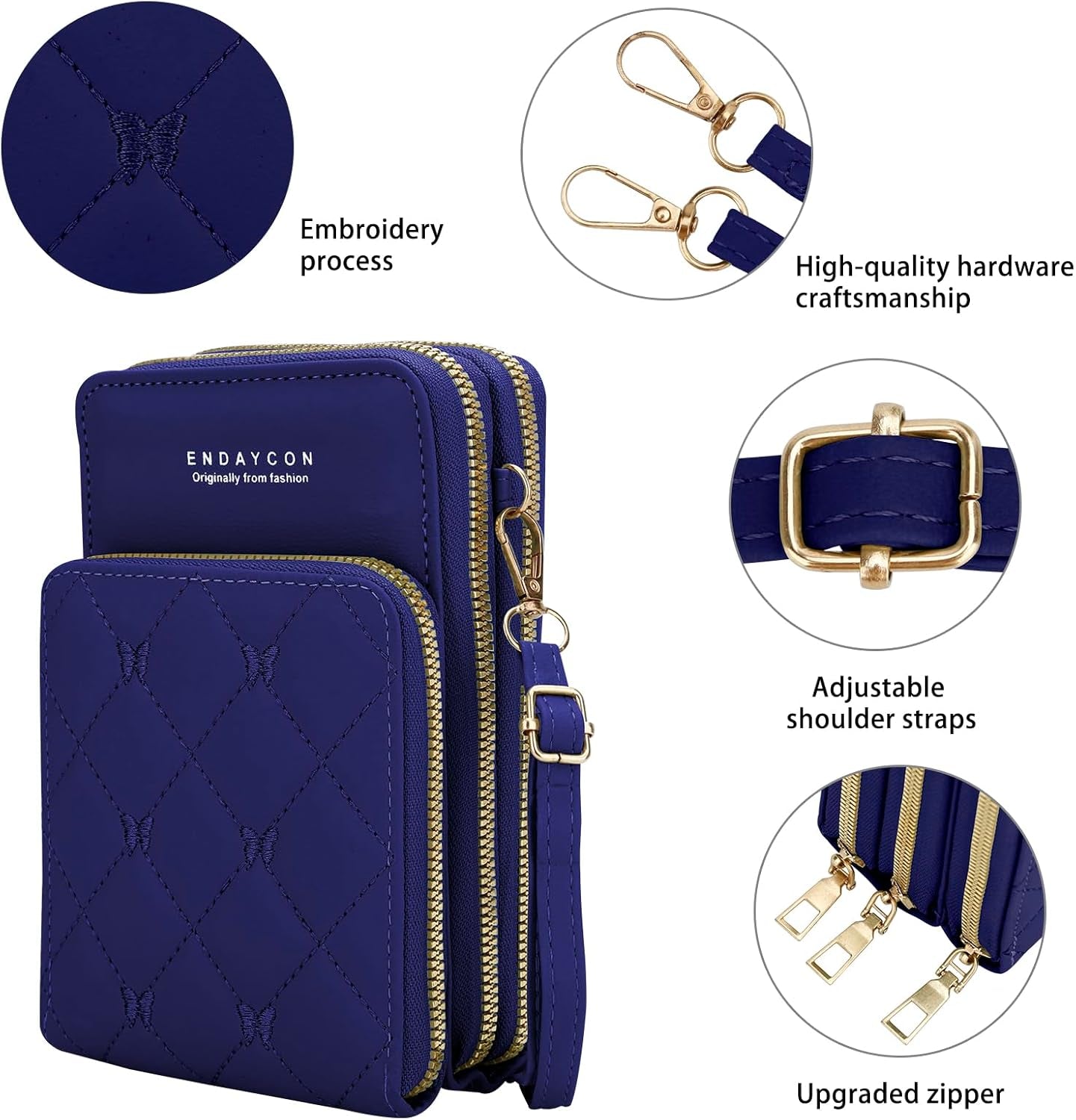 Small Crossbody Bags Mobile Phone Wallet Bags with Large Capacity and Adjustable Shoulder Strap for Women Girl