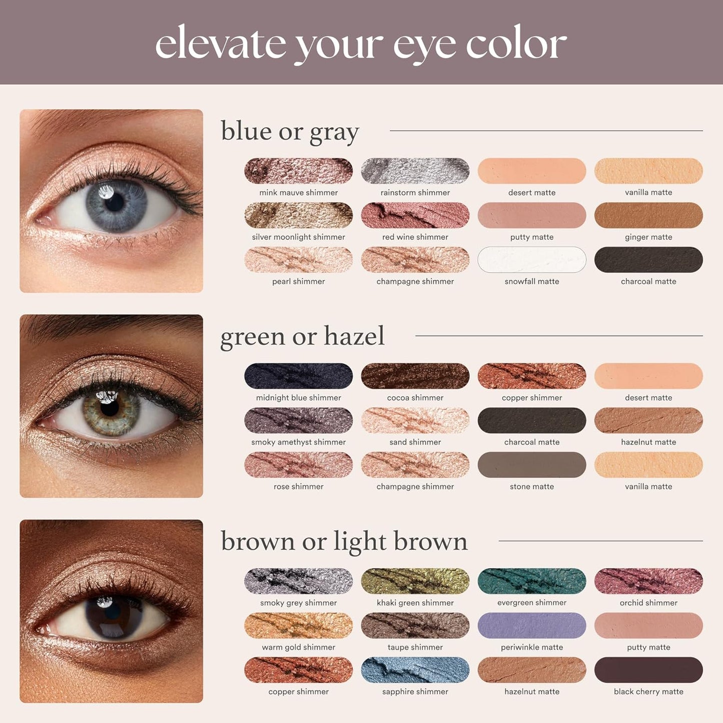 Eyeshadow 101 Crème-To-Powder Eyeshadow Stick (Mink Mauve Shimmer) Long-Lasting, Waterproof Eye Shadow - Blendable, Crease-Proof with Built-In Smudger