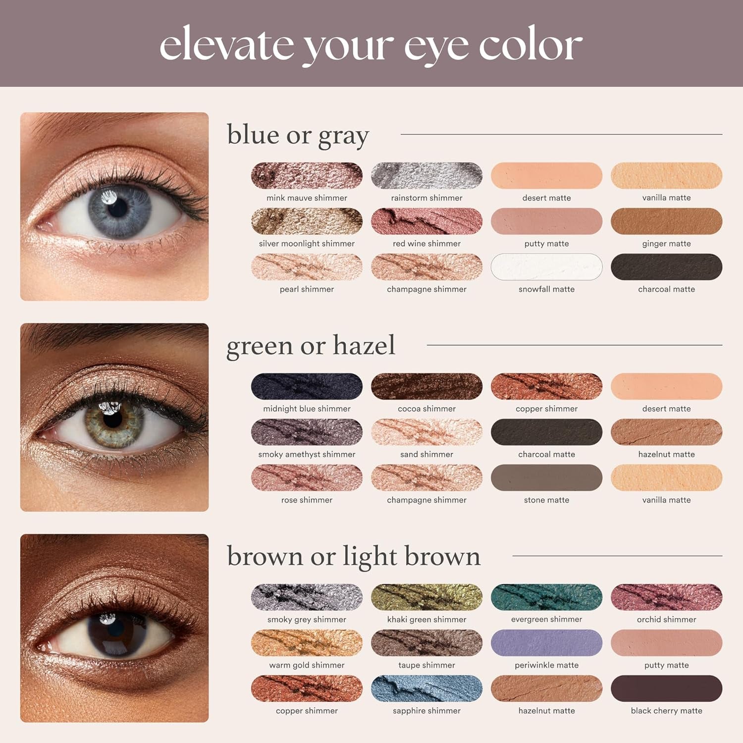 Eyeshadow 101 Crème-To-Powder Eyeshadow Stick (Mink Mauve Shimmer) Long-Lasting, Waterproof Eye Shadow - Blendable, Crease-Proof with Built-In Smudger