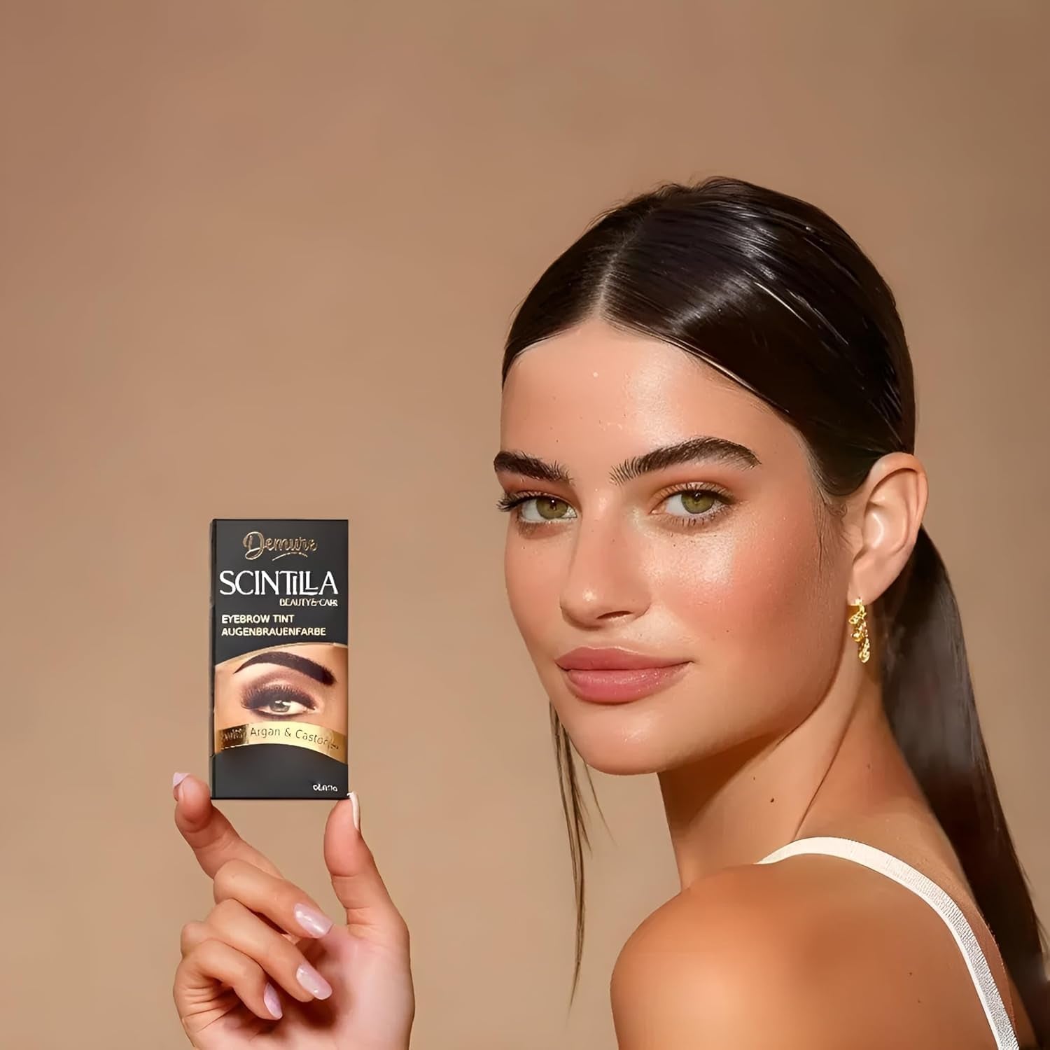 Eyebrow Tint Set with Developer, 20+ Applications, up to 4 Weeks Lasting Effect, Brow Dye Kit with Argan and Castor Oil, All in One Tinting Set (3.0 Dark Brown)